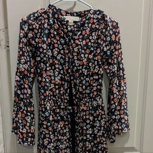 Michael kors georgette midi button down dress